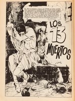 SOS #38 SPANISH HORROR COMIC BOOK COVER ORIGINAL ART.
