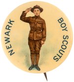 "NEWARK BOY SCOUTS" C. 1920 RARITY LIKELY FOR BSA TROOP 38 CHARTERED IN 1920 AND BUTTON POWER PHOTO EXAMPLE.