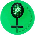 1973 ABC-TV PROMO BUTTON FOR BATTLE OF THE SEXES W/BOBBY RIGGS VS. BILLIE JEAN KING TENNIS MATCH.