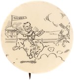 "TAFT" LEADING "BRYAN" IN A RACE TO THE "VOTERS" FINISH LINE RARE CARTOON BUTTON.