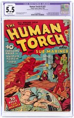 HUMAN TORCH #3 (#2) WINTER 1940 CGC RESTORED 5.5 SLIGHT (B-1) FINE-.