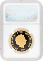 2014 1 OZ. NIUE $200 GOLD DISNEY CHARACTERS MINNIE MOUSE NGC PF70 ULTRA CAMEO PROOF.