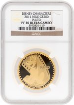 2014 1 OZ. NIUE $200 GOLD DISNEY CHARACTERS PLUTO NGC PF70 ULTRA CAMEO PROOF.