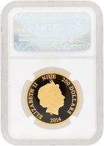 2014 1 OZ. NIUE $200 GOLD DISNEY CHARACTERS PLUTO NGC PF70 ULTRA CAMEO PROOF.