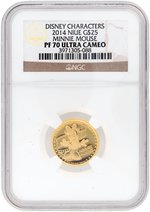 2014 .25 OZ. NIUE $25 GOLD DISNEY CHARACTERS MINNIE MOUSE NGC PF70 ULTRA CAMEO PROOF.