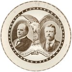 McKINLEY & ROOSEVELT 1900 CAMPAIGN JUGATE PAPER WEIGHT.