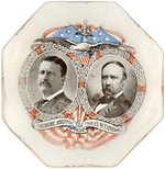 ROOSEVELT & FAIRBANKS 1904 JUGATE OCTAGONAL PAPERWEIGHT.