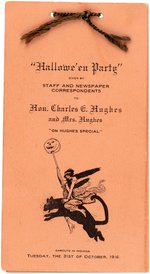 HUGHES "HALLOWE'EN PARTY" TERRIFIC 1916 CAMPAIGN TRAIN MENU.