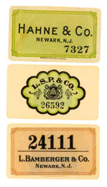 TRIO OF CELLULOID CHARGE CARDS MADE BY WHITEHEAD & HOAG.