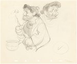 SILLY SYMPHONIES - MOTHER GOOSE GOES HOLLYWOOD PRODUCTION DRAWING ORIGINAL ART PAIR (SPENCER TRACY), MODEL SHEET & STILL.