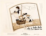 SILLY SYMPHONIES - MOTHER GOOSE GOES HOLLYWOOD PRODUCTION DRAWING ORIGINAL ART PAIR (SPENCER TRACY), MODEL SHEET & STILL.