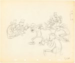 SILLY SYMPHONIES - MOTHER GOOSE GOES HOLLYWOOD PRODUCTION DRAWING ORIGINAL ART LOT (CAB CALLOWAY & BAND).