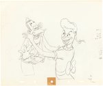 SILLY SYMPHONIES - MOTHER GOOSE GOES HOLLYWOOD PRODUCTION DRAWING ORIGINAL ART PAIR (JOE E. BROWN & MARTHA RAYE).