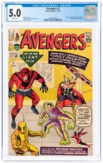 AVENGERS #2 NOVEMBER 1963 CGC 5.0 VG/FINE.