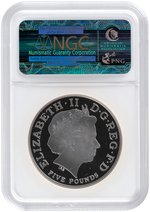 2013 £5 U.K. 1.4 OZ. PLATINUM PIEFORT PRINCE GEORGE CHRISTENING NGC PF70 ULTRA CAMEO PROOF.