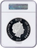 2015 1 KILO NIUE SILVER $100 DISNEY STEAMBOAT WILLIE MICKEY MOUSE NGC PF70 ULTRA CAMEO ONE OF FIRST 500 STRUCK.