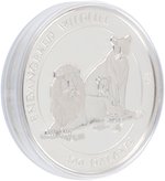 1996 1 KILO SILVER 100 DALASIS REPUBLIC OF GAMBIA ENDANGERED WILDLIFE LION PRIDE PROOF.