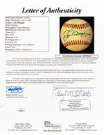 JOE DiMAGGIO (HOF) SINGLE-SIGNED BASEBALL.