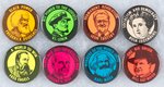 DOUGLASS, HAYWOOD, DEBS & MORE "1967 INDEPENDENT SOCIALIST" DAYGLO BUTTON SET (8).