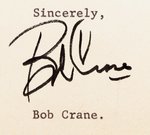 BOB CRANE LOT W/SIGNED PHOTO & TWO LETTERS.