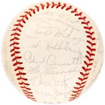 NATIONAL BASEBALL HALL OF FAME & BASEBALL STARS MULTI-SIGNED BASEBALL (11 HOFers).