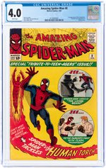 AMAZING SPIDER-MAN #8 JANUARY 1964 CGC 4.0 VG (FIRST LIVING BRAIN).