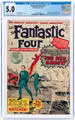 FANTASTIC FOUR #13 APRIL 1963 CGC 5.0 VG/FINE (FIRST RED GHOST & WATCHER).