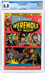 MARVEL SPOTLIGHT #2 FEBRUARY 1972 CGC 6.0 FINE (FIRST WEREWOLF BY NIGHT).