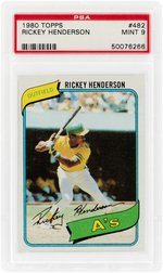 1980 TOPPS #482 RICKEY HENDERSON (HOF) ROOKIE CARD PSA 9 MINT.