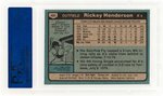 1980 TOPPS #482 RICKEY HENDERSON (HOF) ROOKIE CARD PSA 9 MINT.