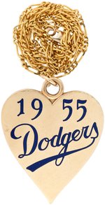 1955 BROOKLYN DODGERS "WORLD CHAMPIONS" IMPRESSIVE AND HIGH QUALITY PRESENTATION PENDANT.