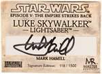 MASTER REPLICAS SIGNATURE EDITION STAR WARS - 1:1 SCALE LUKE SKYWALKER LIGHTSABER.