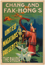 "CHANG AND FAK-HONG'S UNITED MAGICIANS PRESENT THE BHUDA" MAGIC POSTER.