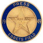 1949 ALL-STAR GAME PRESS PIN BROOKLYN DODGERS/EBBETS FIELD.