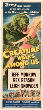 THE CREATURE WALKS AMONG US INSERT MOVIE POSTER.