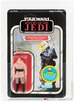 STAR WARS: RETURN OF THE JEDI (1984) - PRINCESS LEIA (PINK PONCHO SAMPLE) ON HOTH SNOWTROOPER CARD 48 BACK AFA 60 Y-EX.