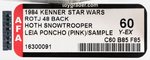 STAR WARS: RETURN OF THE JEDI (1984) - PRINCESS LEIA (PINK PONCHO SAMPLE) ON HOTH SNOWTROOPER CARD 48 BACK AFA 60 Y-EX.