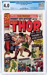 JOURNEY INTO MYSTERY ANNUAL #1 1965 CGC 4.0 VG (FIRST HERCULES & ZEUS).