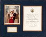 RONALD & NANCY REAGAN SIGNED CARD WITH INAUGURAL INVITATION.