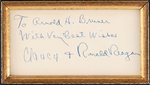 RONALD & NANCY REAGAN SIGNED CARD WITH INAUGURAL INVITATION.