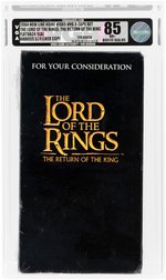 THE LORD OF THE RINGS: THE RETURN OF THE KING VHS 2-TAPE SET (2004) VGA 85 NM+ (FLATBACK SEAL/AWARDS SCREENER COPY).