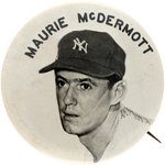 1956 MAURIE McDERMOTT PM10 REAL PHOTO STADIUM BUTTON.