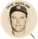 1950s GENE WOODLING PM10 REAL PHOTO STADIUM BUTTON.