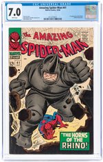 AMAZING SPIDER-MAN #41 OCTOBER 1966 CGC 7.0 FINE/VF (FIRST RHINO).