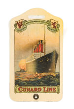 "CUNARD LINE" CELLULOID BAGGAGE TAG.