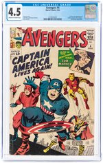 AVENGERS #4 MARCH 1964 CGC 4.5 VG+ (FIRST SILVER AGE CAPTAIN AMERICA).