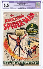 AMAZING SPIDER-MAN #1 MARCH 1963 CGC RESTORED 6.5 SLIGHT (B-1) FINE+ (FIRST J. JONAH JAMESON & THE CHAMELEON).