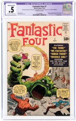 FANTASTIC FOUR #1 NOVEMBER 1961 CGC RESTORED 0.5 MODERATE (B-3) POOR (FIRST FANTASTIC FOUR & MOLE MAN).