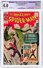 AMAZING SPIDER-MAN #2 MAY 1963 CGC RESTORED 4.0 SLIGHT (C-1) VG (FIRST VULTURE).