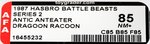 BATTLE BEASTS (1987) SERIES 2 - DRAGOON RACCOON & ANTIC ANTEATER AFA 85 NM+.